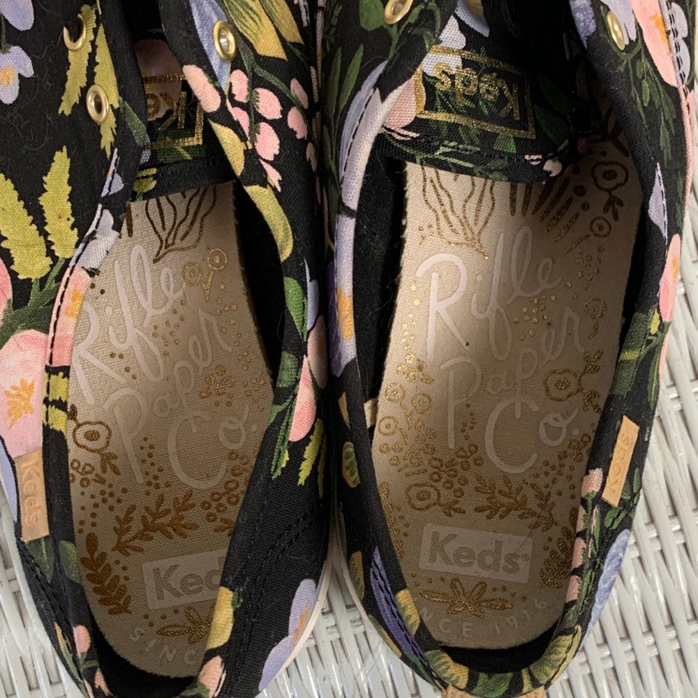 Keds Black Multicolor Floral Sneakers - Picture 2 of 5